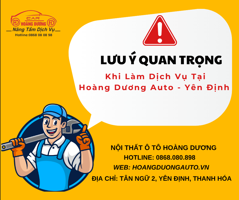 🚗 LƯU Ý QUAN TRỌNG KHI ĐEM XE ĐẾN CHĂM SÓC – HOÀNG DƯƠNG AUTO